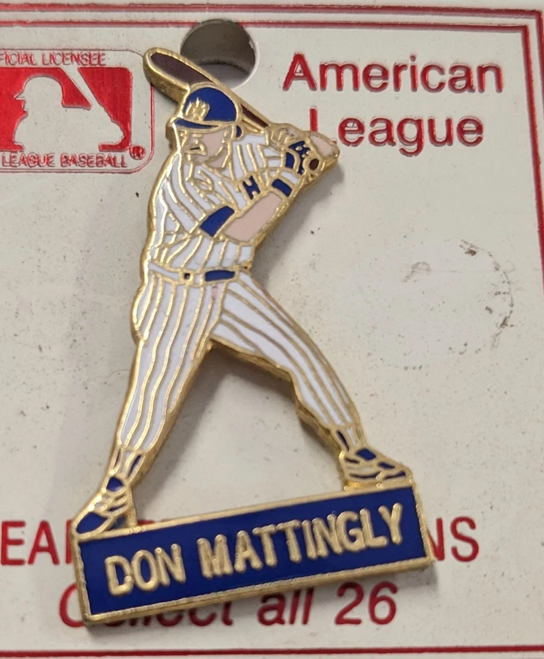 VINTAGE 1980s DON MATTINGLY NEW YORK YANKEES ENAMLE COLLECTIBLE  LAPEL PIN #1 - Image 1 of 1