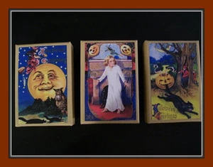 THREE VINTAGE POSTCARD GIFT BOXES FOR HALLOWEEN - Picture 1 of 6
