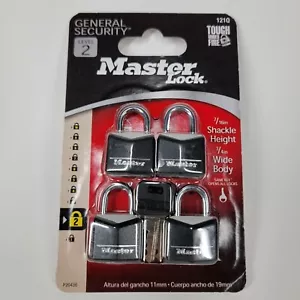 Master Lock Model# 121Q - 4 Pack 3/4" Solid Aluminum Padlock - Picture 1 of 4