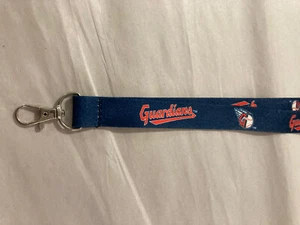 NEW Cleveland Guardians Logo Blue Neck Lanyard Keychain w/ Clip - Picture 1 of 4