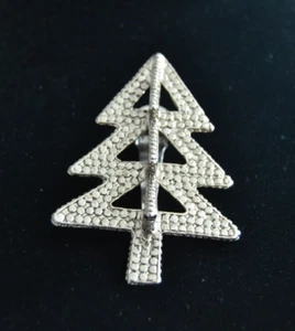 JOHN HARDY 3-D Firmado ÁRBOL DE NAVIDAD Bufanda de Metal Tono Plateado o Clip de Cinturón De Colección - Imagen 1 de 4