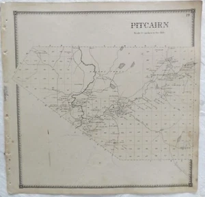 1865 NY St Lawrence County Town of Pitcairn Antique Atlas Map - Picture 1 of 1
