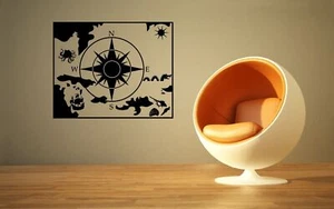 Wall Sticker Vinyl Decal Windrose Atlas Vintage Map Geography (ig1193) - Picture 1 of 3