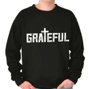 Christian Religious Faith Grateful Cross Womens or Mens Crewneck Sweatshirt - Picture 1 of 19