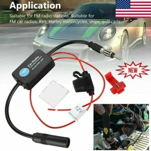 Auto Stereo Radio Signal Antenna Aerial Signal Amp Booster Amplifier FM AM - Picture 1 of 13