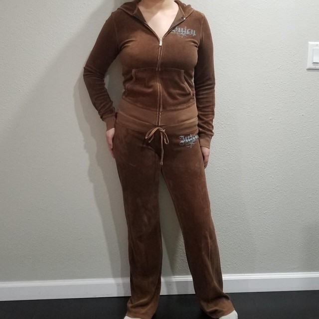 chocolate brown juicy couture tracksuit