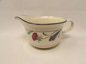 Poppies On Blue by Lenox Gravy Boat Chinastone, Red Flowers & Blue Leaves b425 - Picture 1 of 2