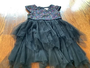 Cat & Jack Black Girl's Size 4T Sleeveless Dress Sequins Gently Used - Picture 1 of 6