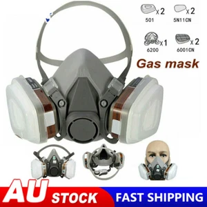 6200 Half Face Gas Mask Chemical Paint Spray Vapor Respirator ,Gas Mask Reusable - Picture 1 of 16