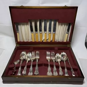 F.A Kirk Cutlers Sheffield England Boxed Cutlery Set X 43 Pieces - Picture 1 of 17