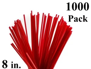 1000 Pack Red Plastic Coffee Stirrers Straws Cocktail Sip Stir Sticks 8 in. - Picture 1 of 5