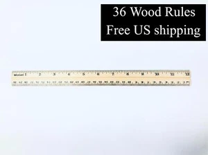 School Wood Ruler 12 Inch Crafts and Education 36-Pack - Picture 1 of 4