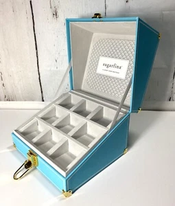 RARE BABY BLUE SUGARFINA HOLDING CASE WITH HANDLE~ HOLDS 9 CUBE CANDY BOXES - Picture 1 of 9
