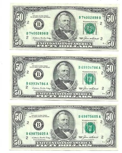 3 DIFFERENT SERIES 1985 $50 NEW YORK NOTES YOUR CHOICE (LOT C) - Picture 1 of 2