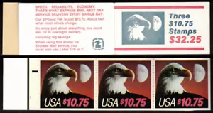 US Scott 2122a ~ Booklet BK 148 ~ VF, NH ~ Pane of 3 $10.75 stamps~ Apr 29, 1985 - Picture 1 of 1
