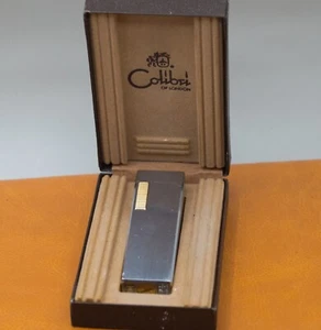 COLIBRI of LONDON JOHN STERLING DUO-FLAME PIPE LIGHTER-Silver & Gold in Box - Picture 1 of 8