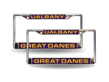 Albany Great Danes Chrome Metal (2) Laser Cut License Plate Frame Set
