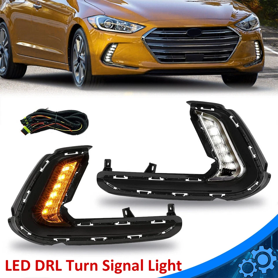 Luces antiniebla LED para parachoques delantero DRL Hyundai Elantra 2016 2017 2018 Foto 1 de 4