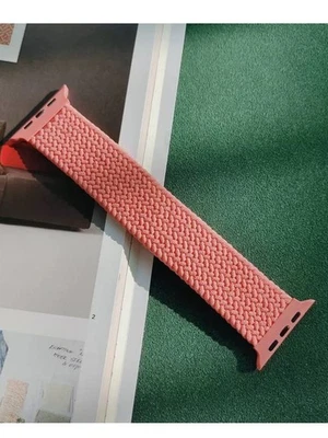 Paquete de 10 correas de reloj Apple de bucle liso rosa, 0,8 x 6,6 pulgadas, se adapta a 42 mm/44 mm/45 mm Foto 1 de 4