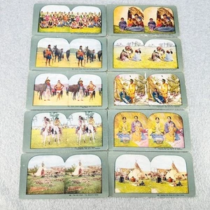 Sioux Camp Chiefs Blackfoot Squaw Stereoview Lot of 10 TW Ingersoll Antique - Picture 1 of 23