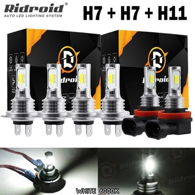 For Audi A3 A4 A5 A6 Q5 2009-2014 6000K LED Headlight High/Low Bulbs + Fog Light - Image 1 of 4