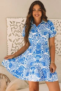 Lilly Floral Drawstring Waist Ruffled Dress - Picture 1 of 5