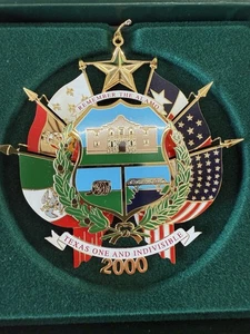 Texas State Capitol Christmas Ornament 2000 Rückseite des Texas State Seal Y2K - Bild 1 von 4