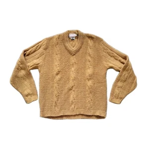 Vintage 60er Fischer Grobstrick Pullover Zopfmuster Wollmischung Orange Ray Brooke - Bild 1 von 9