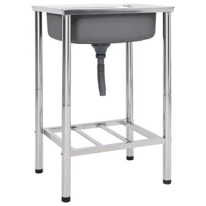  Fregadero de camping lavabo individual de acero inoxidable - Imagen 1 de 7