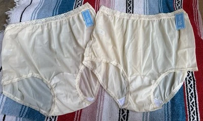 dixie belle 内裤 2 件套米色尼龙内裤 12 码全新款式 1252 — 第 1/4 张图片