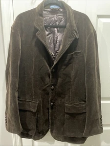 Vintage Polo Ralph Lauren Thick Brown Corduroy Sports Jacket Size XL - Picture 1 of 12
