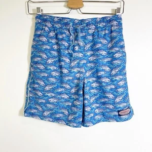Vineyard Vines Chappy Fish Print Swim Trunks Boys Medium 12-14 - Picture 1 of 3