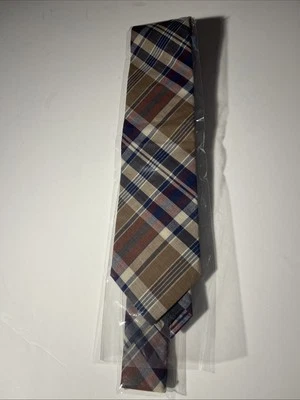 ✅Corbata Brooks Brothers Para Hombre Marrón/Gris/Azul Patrón Geométrico Seda Nueva Foto 1 de 3