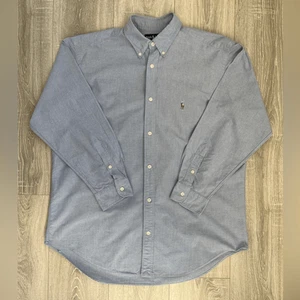 Ralph Lauren Yarmouth Oxford Shirt 15 32 Blue Long Sleeve 100% Cotton Preppy - Picture 1 of 6