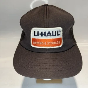 VTG 80s U-Haul Patch Logo Brown Snapback Trucker Hat Cap Made USA W/ Patch - Picture 1 of 6