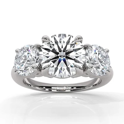 Anillo de compromiso de aniversario de diamantes redondos con montura de 3 puntas GIA G VS2 2,5 quilates Foto 1 de 4