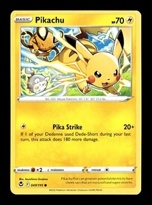 Juego de cartas coleccionables Pokémon - Pikachu 049/195 - SWSH12: Silver Tempest - Casi como nuevo - Imagen 1 de 2