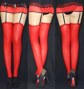 2 PAAR Dicke Strapse ROT 60-70 DEN DICK STRÜMPFE Universalgröße S-XL KLASSIKER - Bild 1 von 2