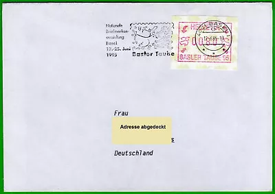 1995 Switzerland Suisse ATM stamps * BASLER TAUBE 95 * FDC 80Rp. to Germany - Image 1 of 2