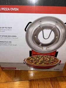 Kalorik Hot Stone Pizza PZM43618 Red Electric 12” Round  Handled Indoor  Oven - Picture 1 of 5