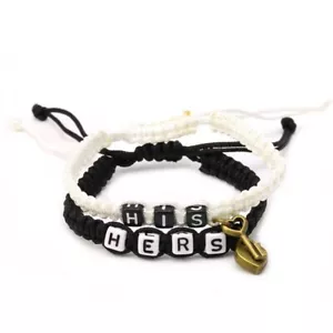 02 Bracelet Couples Bracelet His and Hers Matching Jewelry Lovers Boyfriend - Picture 1 of 7