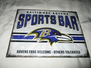 **BALTIMORE RAVENS SPORTS BAR Poster-Style Distressed Metal Sign #5 - NEW** - Picture 1 of 1