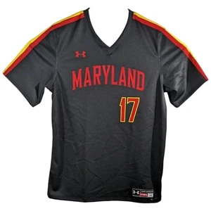 Maryland Baseball Jersey Mens Large 17 Shirt Black Under Armour Shirt Terrapins - Picture 1 of 9