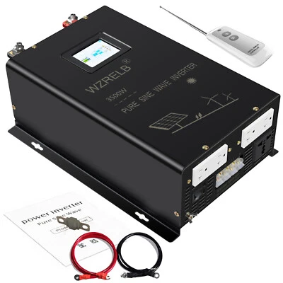 3500W Pure Sine Wave Inverter Split Phase 24V to 120V 240V Solar Home Car Remote - Image 1 of 4