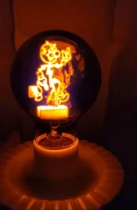 Vintage Original Reddy Kilowatt Aerolux Light Bulb & LAMP-HOLDER socket base - Picture 1 of 6