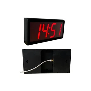 4" 4 Digit IP PoE Clock, Red LEDs, Black Plastic Case, Automatic DST Reset - Picture 1 of 5
