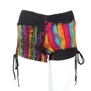 Shorts mit Raffung Batik Birch verschiedene Farben Boho Psy Goa Yoga Hippie - Picture 1 of 25