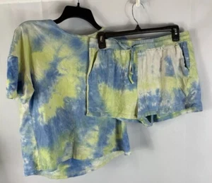 Hot touch Women’s tie-dye Lounge Wear shorts and T-shirt size medium - Picture 1 of 8