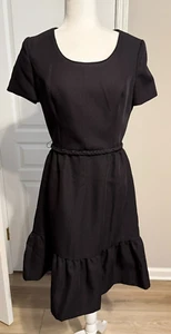 Vintage 1970s California Girl Black Braided Belt Fit & Flare Medium RARE FIND - Picture 1 of 3