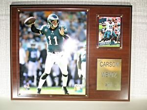 Philadelphia Eagles Plaque Carson Wentz Football Memorabilia 15"x12" Plaque